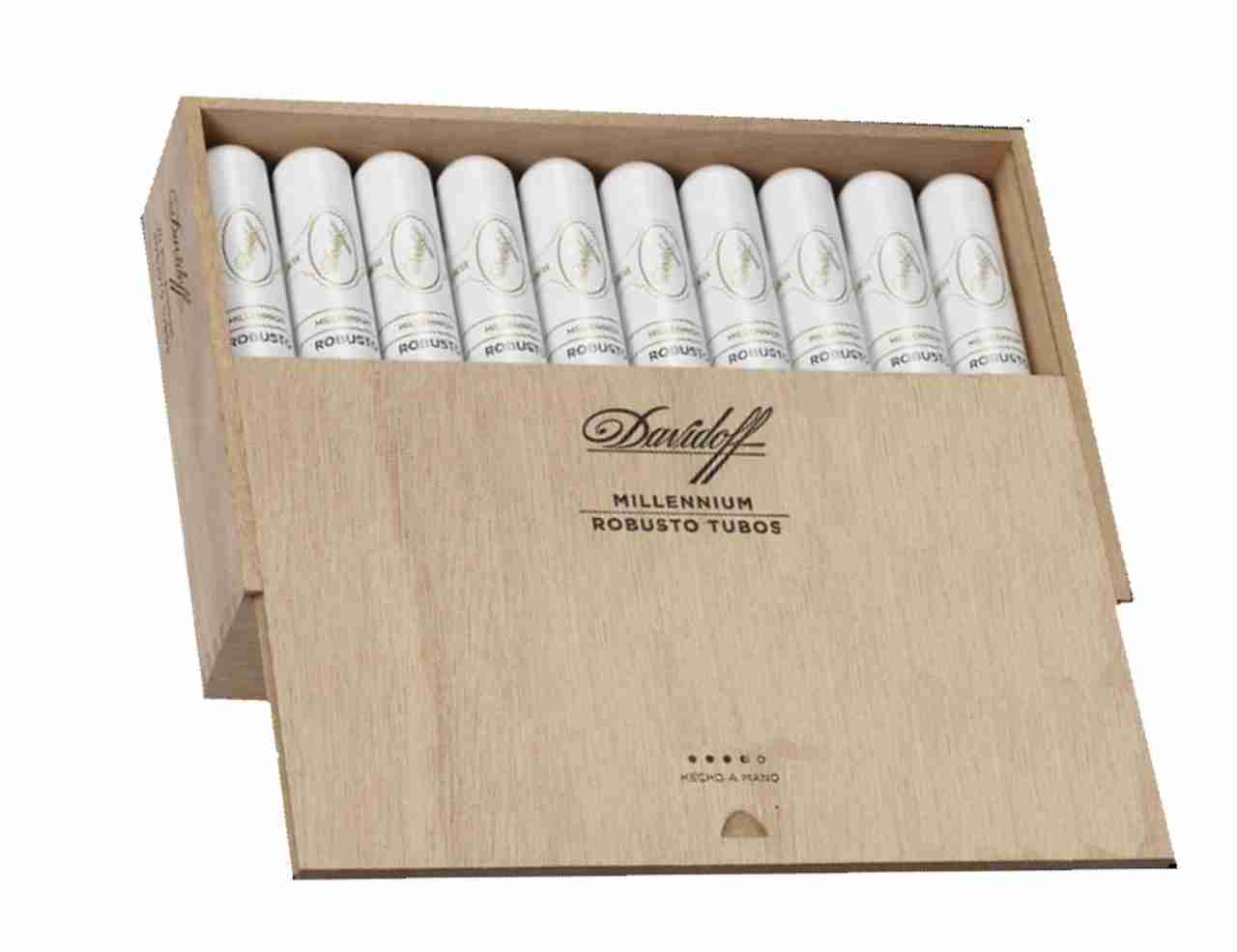 大卫杜夫 千禧罗伯图 铝管木盒 50&times;133mm (20支/盒)<BR>DAVIDOFF MILLENNIUM ROBUSTO TUBOS<!--粗支 胖子 高罗 高胖 罗拔图 罗布图 管装 管-->
