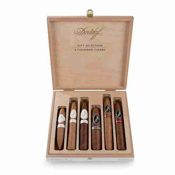 大卫杜夫 精选鱼雷礼盒 木盒 混合尺寸 (6支/盒)<BR>DAVIDOFF 6 FIGURADO GIFT SELECTION<!--双尖 鱼 托佩多-->