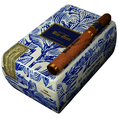 哈瓦那 青花蓝/青花瓷 丘吉尔 48&times;178mm (20支/盒)<BR>GRAN HABANO BLUE IN GREEN CHURCHILL<!--邱, 长丘, 邱吉尔, 长邱-->