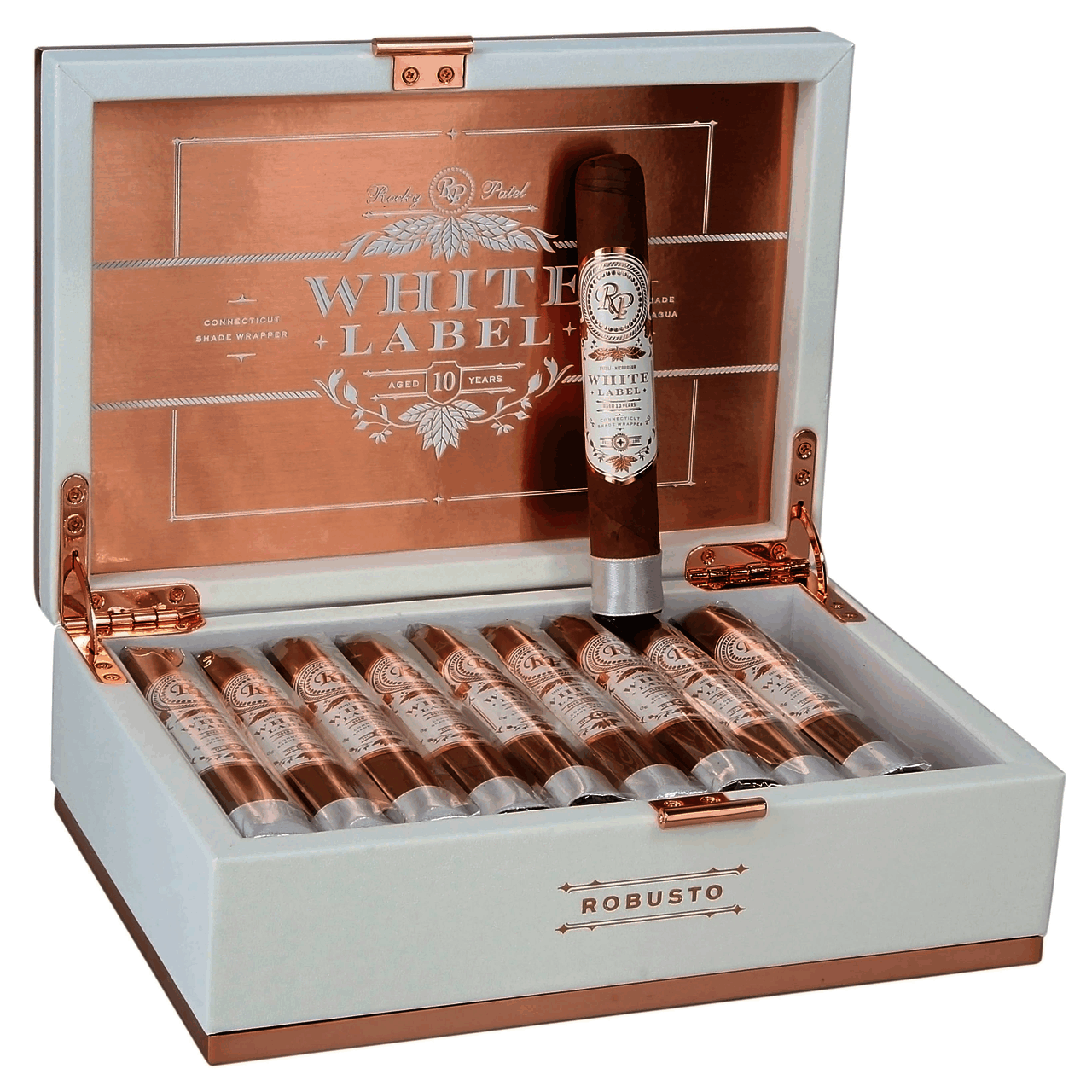 洛基&middot;帕特尔 白标 罗伯图 50&times;127mm (20支/盒)<BR>ROCKY PATEL WHITE LABEL ROBUSTO<!--粗支 胖子 高罗 高胖 罗拔图 罗布图-->